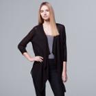 Women's Simply Vera Vera Wang Mix-media Flyaway Cardigan, Size: Small, Black