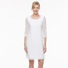 Women's Dana Buchman Lace Shift Dress, Size: Xl, White