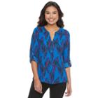 Juniors' Candie's&reg; Roll-tab Splitneck Top, Girl's, Size: Large, Blue