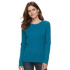 Women's Croft & Barrow&reg; Essential Cable-knit Sweater, Size: Medium, Dark Blue