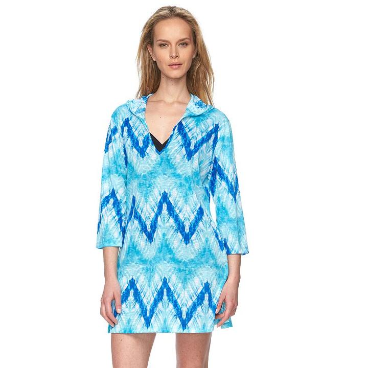 Women's Portocruz Hooded Tie-dye Cover-up, Size: Small, Blue Other