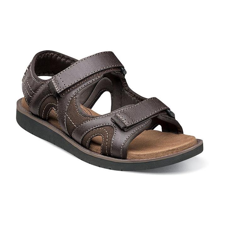 Nunn Bush Bluffside Men's Double-strap Sandals, Size: Medium (9), Med Brown