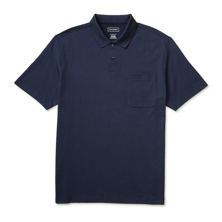 Men's Van Heusen Classic-fit Striped Jacquard Polo, Size: Small, Blue