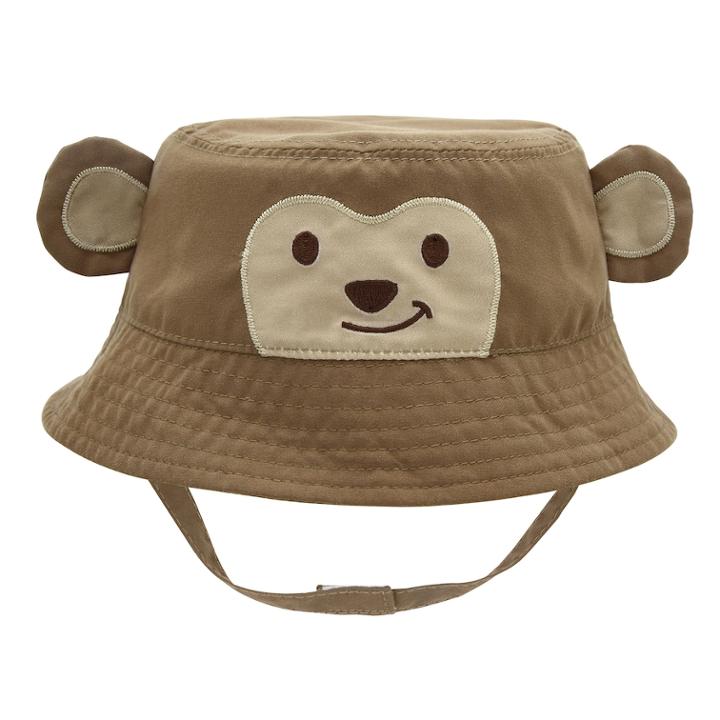 Baby Boy Monkey Bucket Sun Hat, Size: 0-6 Months, Brown