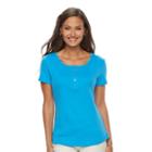 Women's Croft & Barrow&reg; Henley Tee, Size: Xs, Blue (navy)