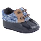 Baby Boy Wee Kids Navy (blue) Knit Low Duck Boot Crib Shoes, Size: 3
