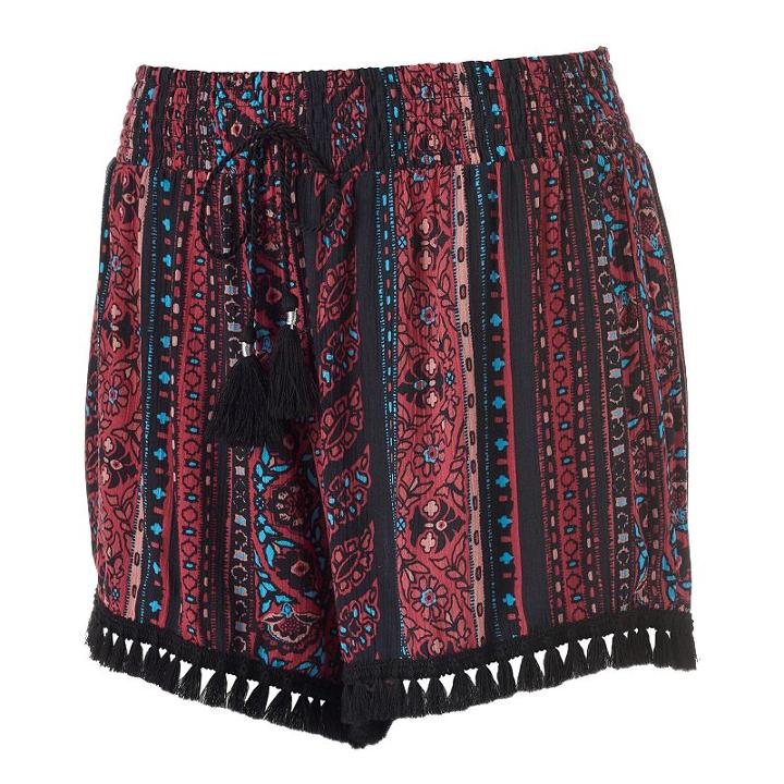 Juniors' Mudd&reg; Print Tassel Hem Soft Shorts, Girl's, Size: Xs, Lt Orange