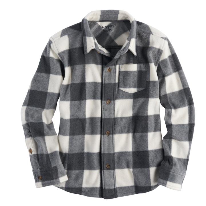 Boys 4-10 Jumping Beans® Checked Plaid Microfleece Shirt, Size: 7, White Oth
