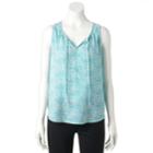 Women's Sonoma Goods For Life&trade; Print Challis Tank, Size: Xl, Turquoise/blue (turq/aqua)