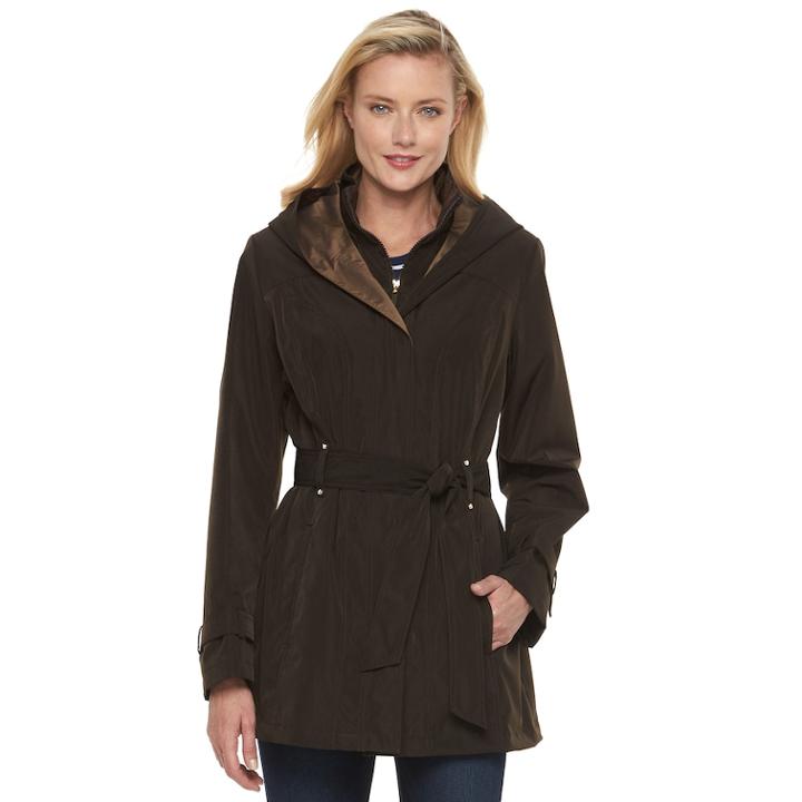 Women's Braetan Hooded Rain Jacket, Size: Medium, Brown
