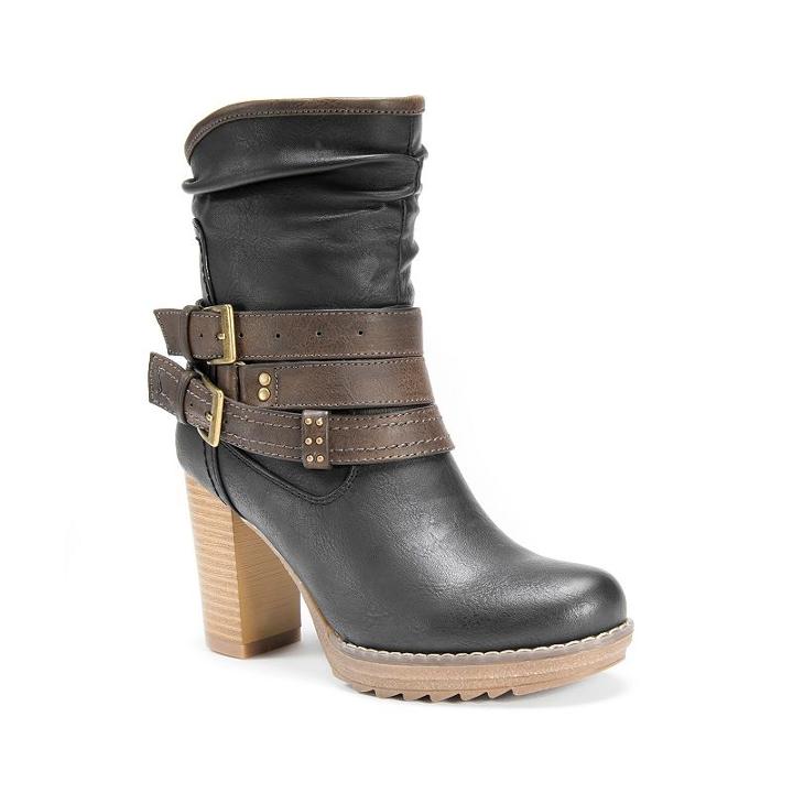 Muk Luks Skylynn Women's High Heel Ankle Boots, Girl's, Size: 6, Black