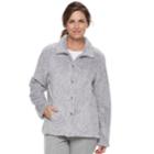 Women's Croft & Barrow&reg; Pajamas: Plush Pile Jacket, Size: Large, Grey