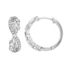 Diamond Splendor Sterling Silver Crystal & Diamond Accent Twist Hoop Earrings, Women's, White