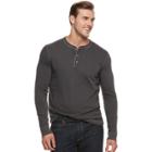 Big & Tall Sonoma Goods For Life&trade; Slim-fit Garment-dyed Henley, Men's, Size: L Tall, Grey