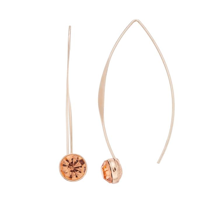 Elongated Stone Drop Earring, Women's, Light Pink