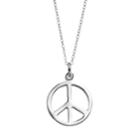 Journee Collection Sterling Silver Peace Sign Pendant Necklace, Women's, Size: 18, Multicolor