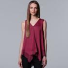 Women's Simply Vera Vera Wang Handkerchief Hem Tank, Size: Xl, Red