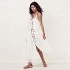 Women's Lc Lauren Conrad Embroidered Maxi Dress, Size: Xs, White