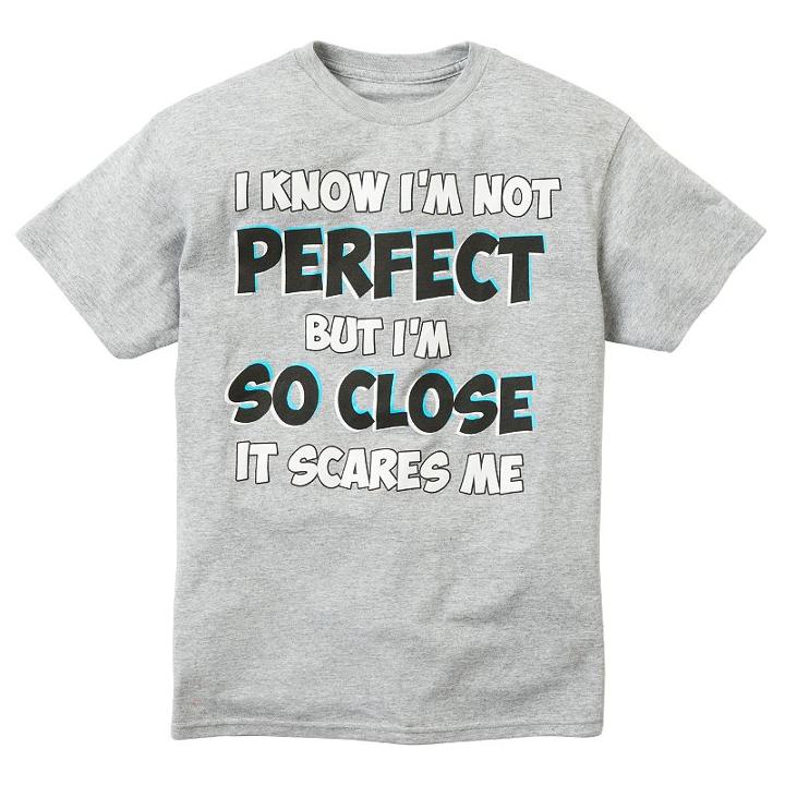 Boys 8-20 Not Perfect Tee, Boy's, Size: Medium, Grey