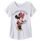 Disney's Minnie Mouse Girls 7-16 Fluent In Emoji Graphic Tee, Girl's, Size: Large, White