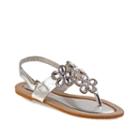 Laura Ashley Girls' Jeweled Slingback Sandals, Girl's, Size: 2, Silver