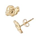 14k Gold Diamond Accent Turtle Stud Earrings, Girl's, Yellow