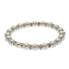 Simulated Pearl Rondelle Station Stretch Bracelet, Women's, White Oth