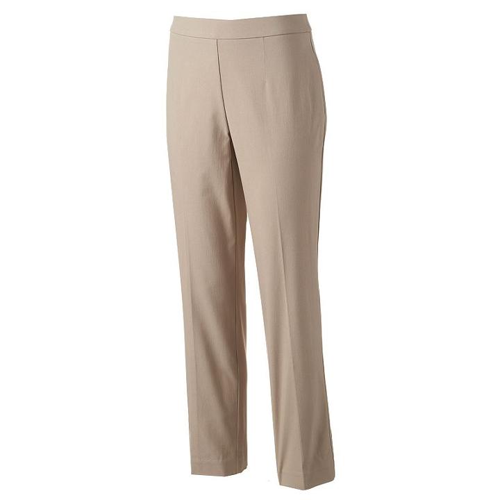 Women's Dana Buchman Millennium Slimming Pull-on Pants, Size: Xl, Dark Brown