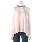 Women's Jennifer Lopez Embellished Keyhole Swing Tank, Size: Xl, Lt Orange