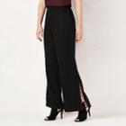 Women's Lc Lauren Conrad Lace-trim Soft Pants, Size: 10, Black