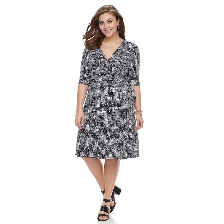 Plus Size Apt. 9&reg; Grommet Faux-wrap Dress, Women's, Size: 3xl, Lt Purple