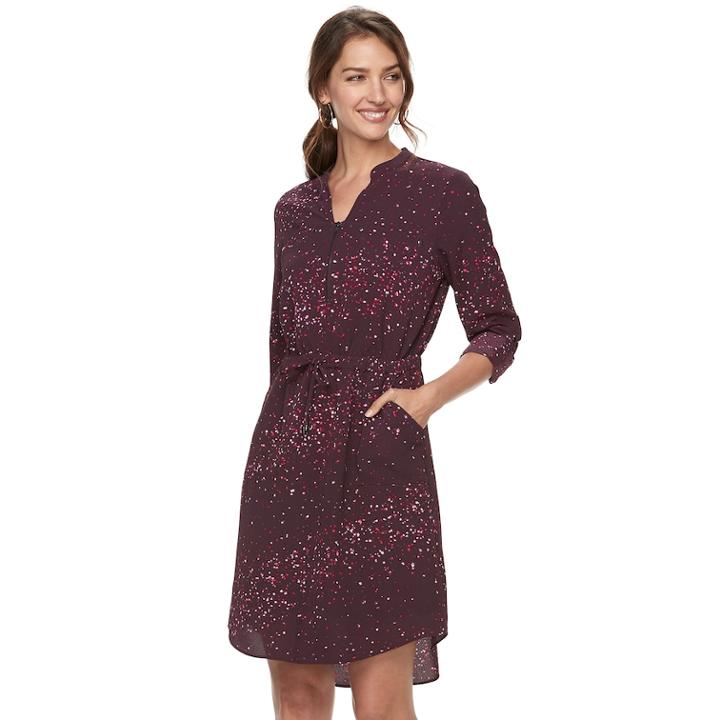 Women's Apt. 9® High-low Shirtdress, Size: Xs, Purple
