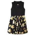 Girls 7-16 Iz Amy Byer Foil Rose Skirt Dress With Necklace, Size: 8, Black