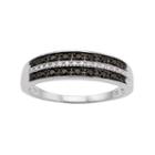 1/4 Carat T.w. Black And White Diamond 10k White Gold Ring, Women's, Size: 6