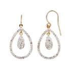 Crystal 14k Gold Over Silver Teardrop Earrings, Women's