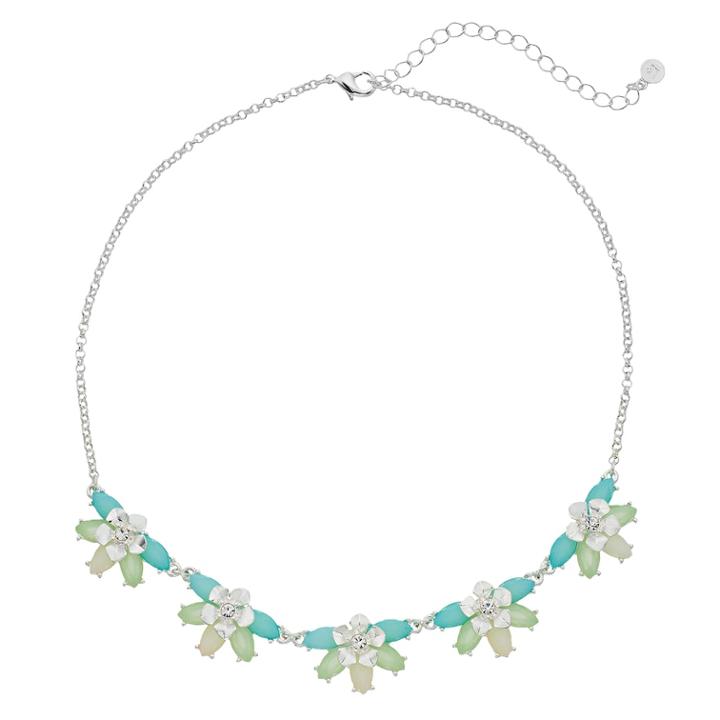 Lc Lauren Conrad Half Flower Necklace, Women's, Lt Green