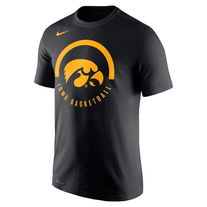 Men's Nike Iowa Hawkeyes Basketball Tee, Size: Xl, Black