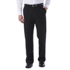 Men's Haggar Eclo Tonal Plaid Classic-fit Flat-front Dress Pants, Size: 32x30, Black