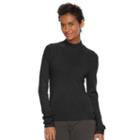 Petite Napa Valley Mockneck Sweater, Women's, Size: Xl Petite, Black