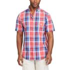 Men's Chaps Classic-fit Plaid Poplin Easy-care Button-down Shirt, Size: Xxl, Red