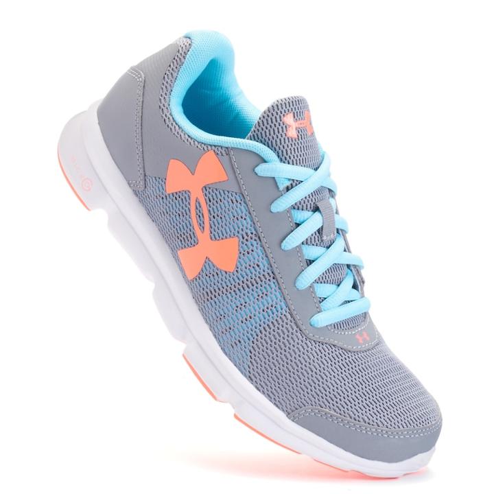 Under Armour Micro G Speed Swift Grade School Girls' Running Shoes, Size: 4, Med Grey