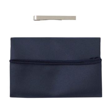 Men's Nick Dunn Pocket Square & Tie Bar Set, Navy