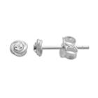 Itsy Bitsy Sterling Silver Crystal Love Knot Stud Earrings, Women's, White