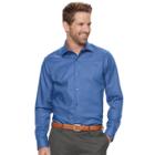 Men's Marc Anthony Textured Slim-fit No-iron Dress Shirt, Size: 16.5 36/37, Blue