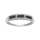 1/5 Carat T.w. Black And White Diamond 10k White Gold Ring, Women's, Size: 8, Multicolor