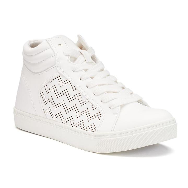 So&reg; Women's Perforated High-top Sneakers, Size: Medium (10), White