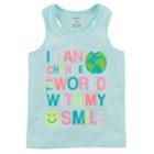 Girls 4-8 Carter's I Can Change The World With My Smile Tank Top, Size: 4-5, Light Blue