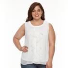 Plus Size Ab Studio Ruffle Yoryu Tank, Women's, Size: 2xl, White Oth