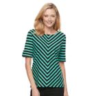 Women's Croft & Barrow&reg; Mitered Pique Top, Size: Xl, Turquoise/blue (turq/aqua)