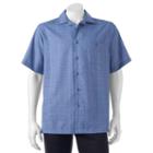 Men's Haggar Classic-fit Microfiber Easy-care Button-down Shirt, Size: Xl, Blue (navy)